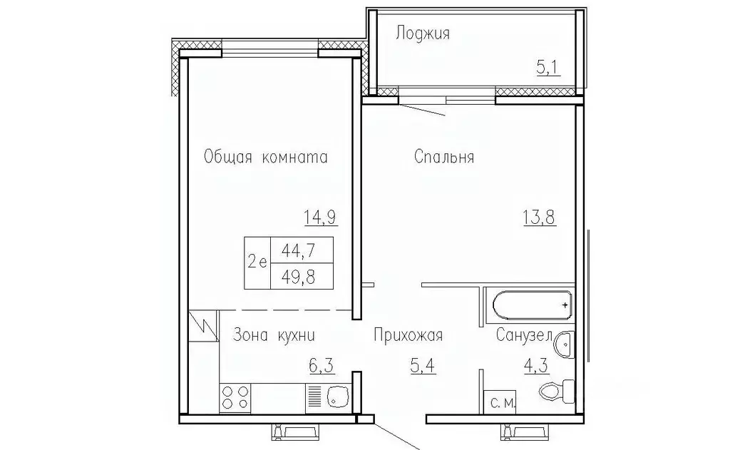 2-к кв. Новосибирская область, Новосибирский район, Краснообск рп, 3-й ... - Фото 0