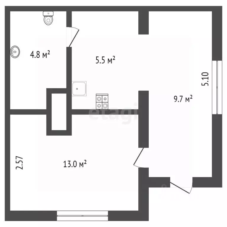 1-к кв. Крым, Ялта ул. Кирова, 134 (33.0 м) - Фото 2