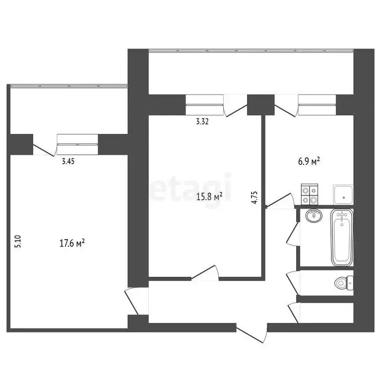 2-комнатная квартира: Протвино, улица Дружбы, 16 (54.2 м) - Фото 1