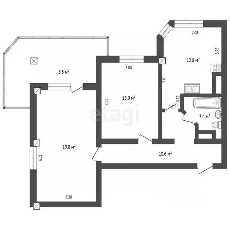 2-к кв. Севастополь просп. Победы, 2А (70.9 м) - Фото 2