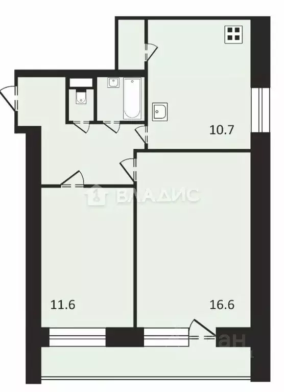 2-к кв. Москва Дмитровское ш., 147К2 (57.0 м) - Фото 1