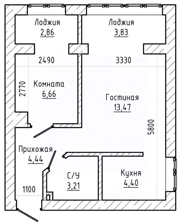 2-к кв. Кабардино-Балкария, Нальчик ул. Меликьянца, 3 (39.0 м) - Фото 2