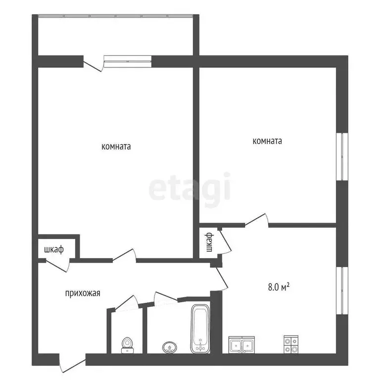2-комнатная квартира: Тамбов, Советская улица, 113 (39.9 м) - Фото 0