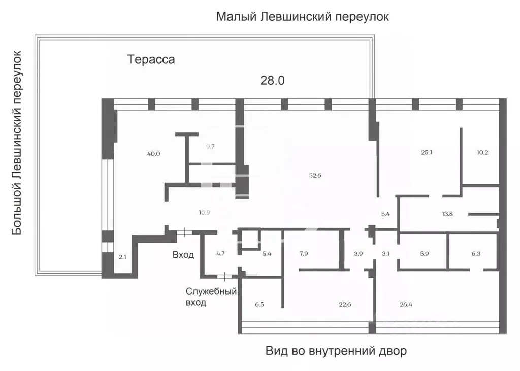 1-к кв. Москва Большой Левшинский пер., 11 (245.6 м) - Фото 1