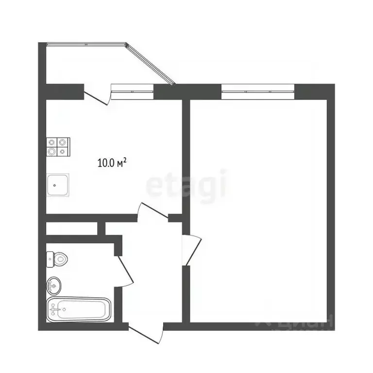 1-к кв. Тюменская область, Тюмень ул. Арктическая, 7к1 (41.0 м) - Фото 1