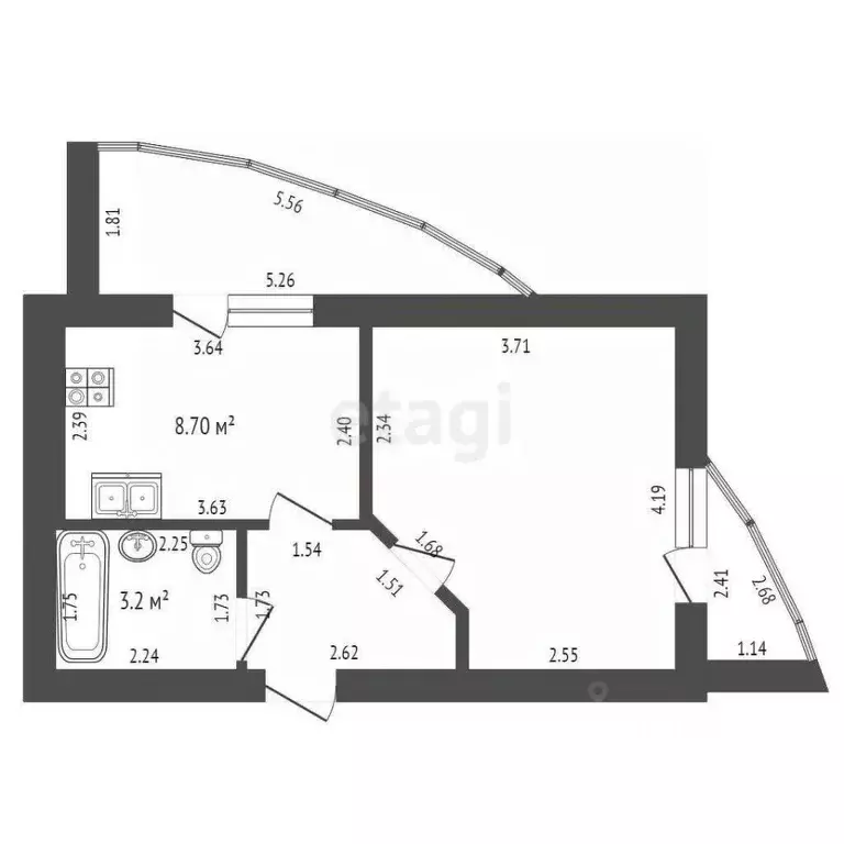 1-к кв. Мордовия, Саранск Республиканская ул., 30 (30.4 м) - Фото 2