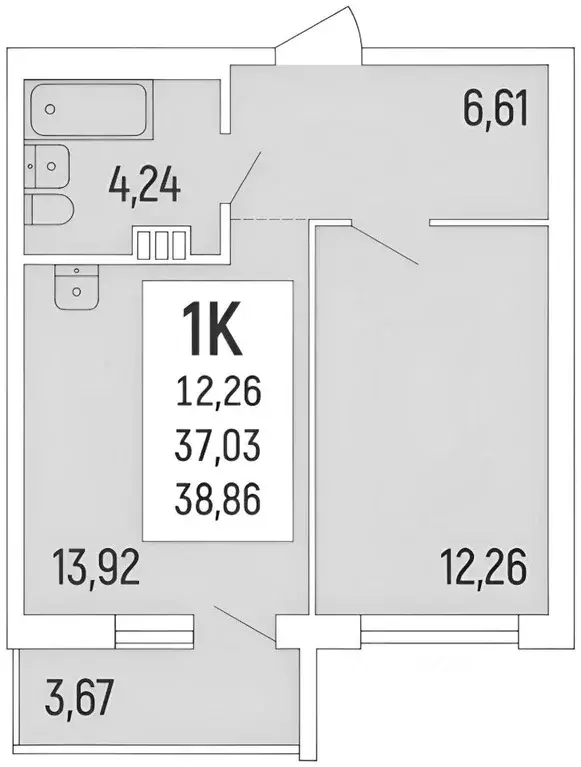1-к кв. Новосибирская область, Новосибирск ул. Ватутина, 93/2 (40.0 м) - Фото 2
