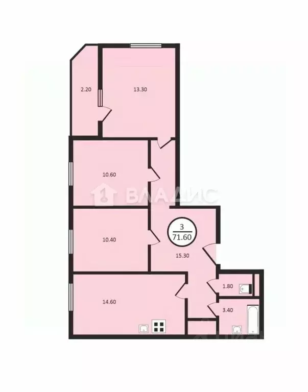 3-к кв. Владимирская область, Владимир Добросельская ул., 188В (71.6 ... - Фото 1