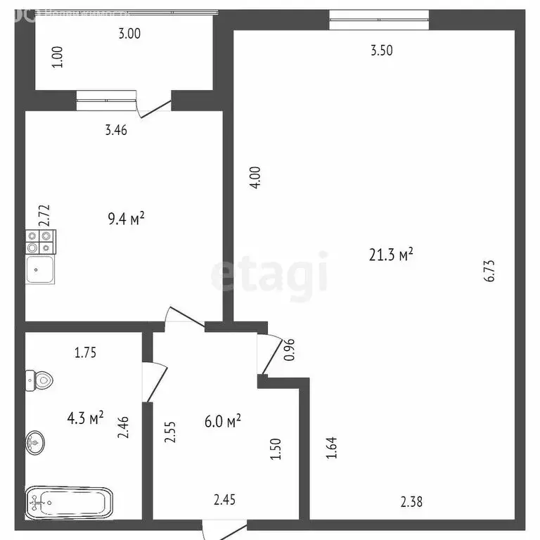 1-комнатная квартира: Тула, 2-й Клинской проезд, 6 (39 м) - Фото 0