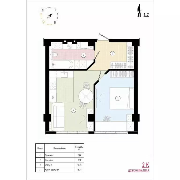 2-к кв. Приморский край, Владивосток Острогорный жилой комплекс (50.33 ... - Фото 0