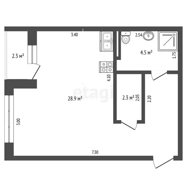 Квартира-студия: Туапсе, улица Калараша, 80к4 (35.7 м) - Фото 1
