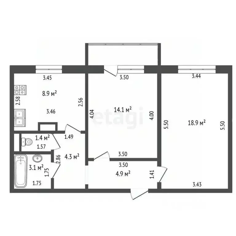 2-к кв. Мордовия, Саранск ул. Сураева-Королева, 7 (55.3 м) - Фото 2