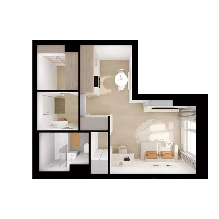 Студия Москва Кавказский Бульвар 51 жилой комплекс, к3.6 (30.1 м) - Фото 1