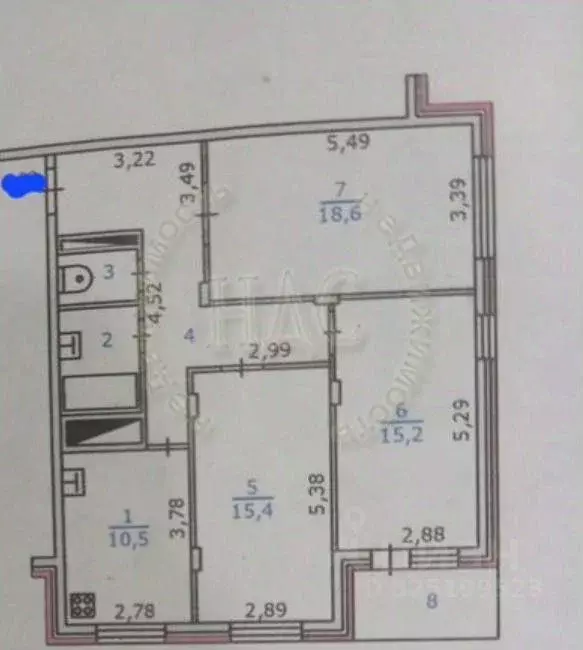 3-к кв. Курская область, Курск ул. Карла Либкнехта, 22 (80.5 м) - Фото 1