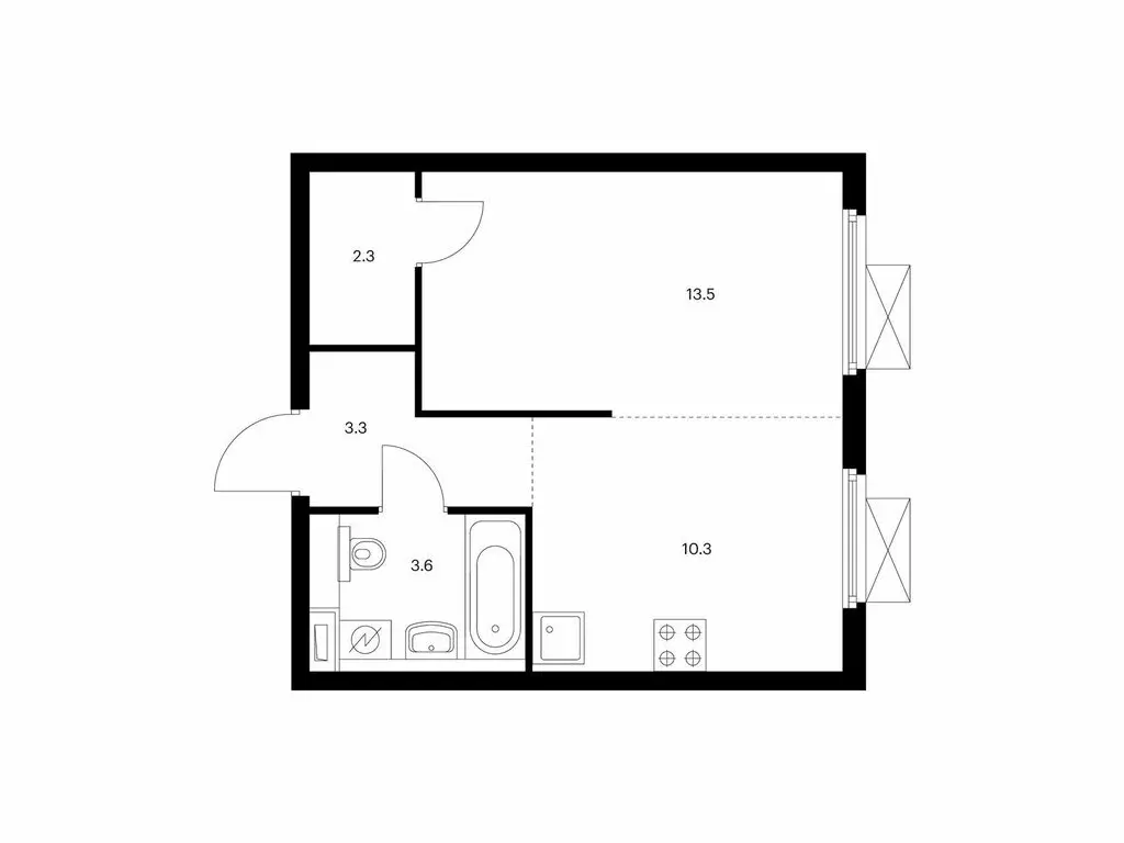 1-комнатная квартира: Москва, Новоостаповская улица, 7к2 (33 м) - Фото 1