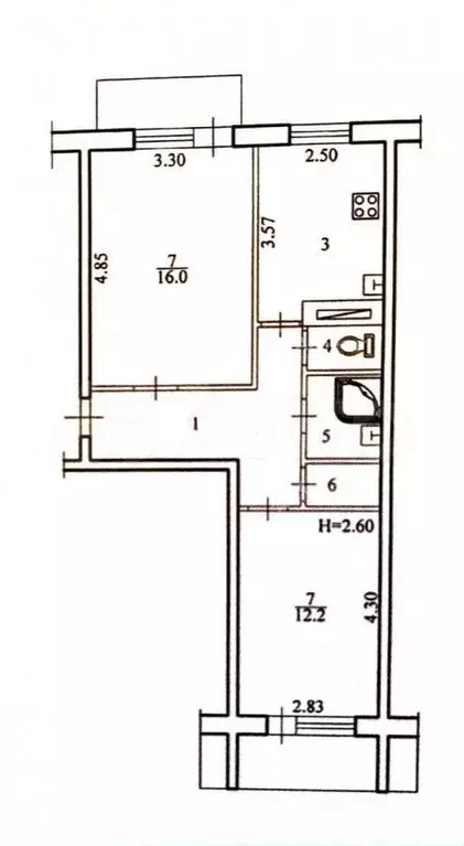 2-к. квартира, 50,4 м, 2/9 эт. - Фото 0