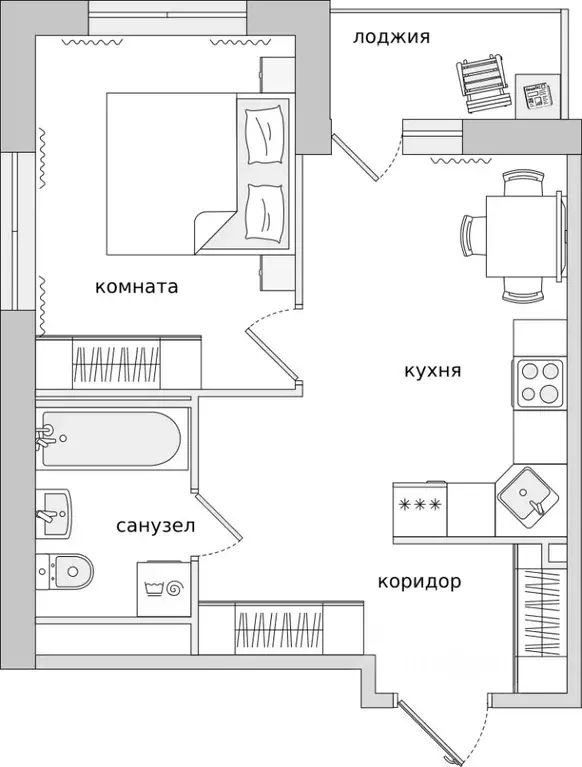 1-к кв. Санкт-Петербург пос. Парголово, Пригородный тер.,  (38.74 м) - Фото 0