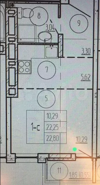 1-к. квартира, 26 м, 20/25 эт. - Фото 0
