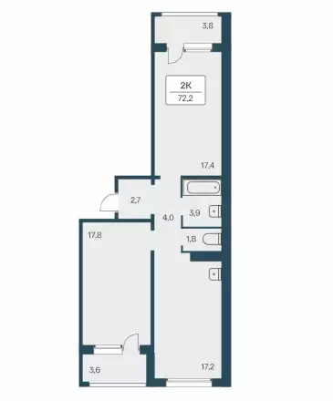 Продаётся 2-к квартира, 72.2 м - Фото 0