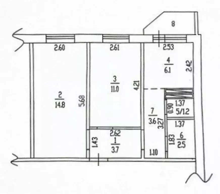 2-к кв. Алтайский край, Барнаул Колесная ул., 12 (42.9 м) - Фото 2