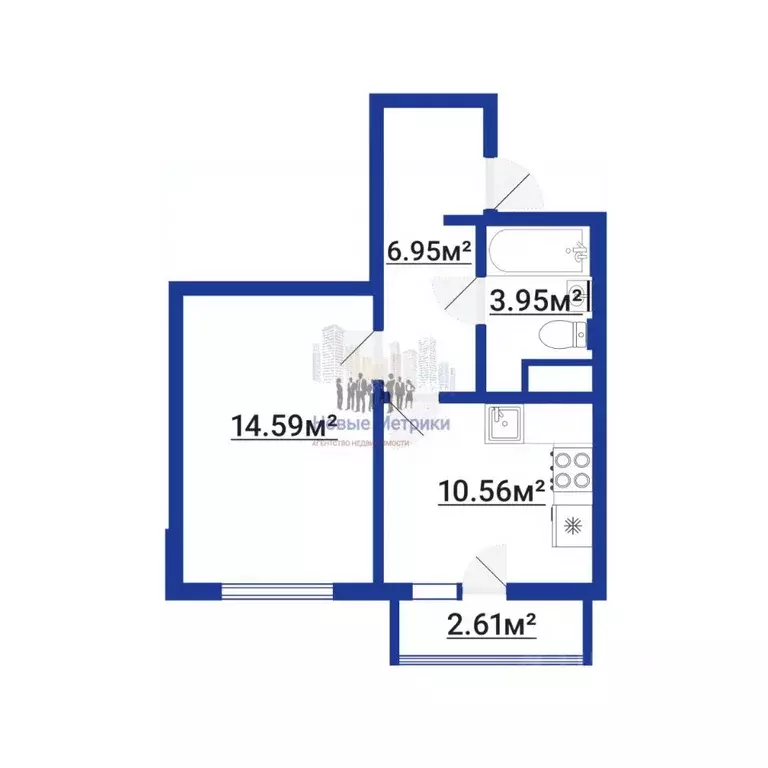 1-к кв. Санкт-Петербург ул. Лидии Зверевой, 9к2 (35.0 м) - Фото 2