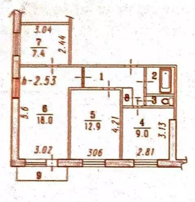 3-к кв. Омская область, Омск ул. Калинина, 12 (57.3 м) - Фото 1