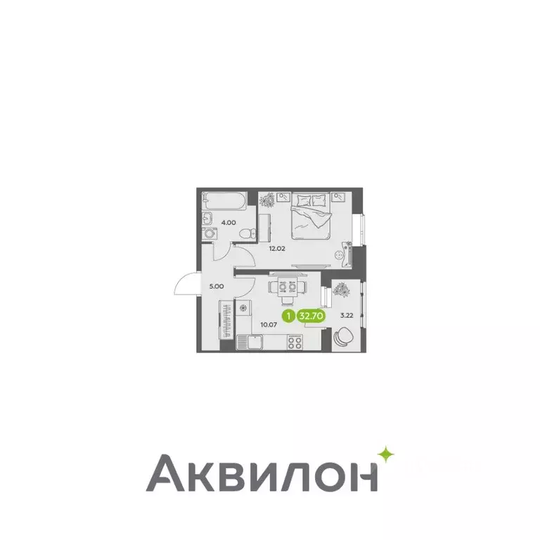 1-к кв. Архангельская область, Архангельск АКвартал жилой комплекс ... - Фото 0