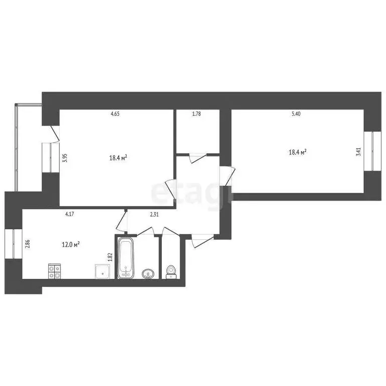 2-комнатная квартира: Вологда, улица Челюскинцев, 58 (64 м) - Фото 1