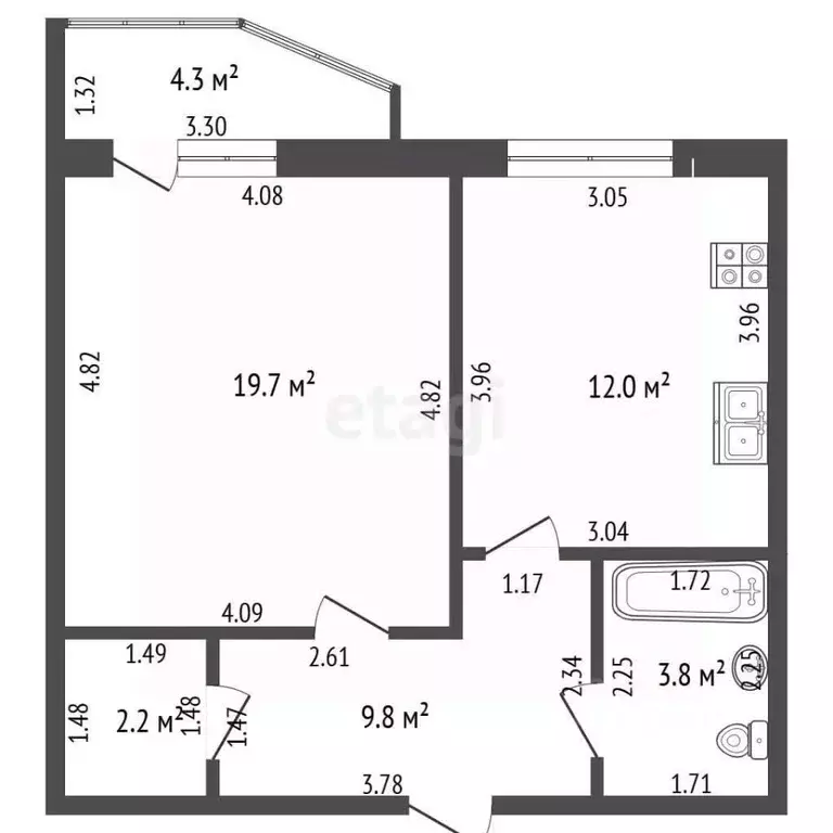 1-к кв. Мордовия, Саранск просп. Российской Армии, 12 (44.5 м) - Фото 1