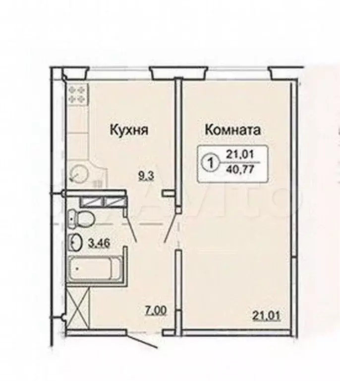 1-к кв. Кировская область, Киров Заводская ул., 4 (40.7 м) - Фото 1