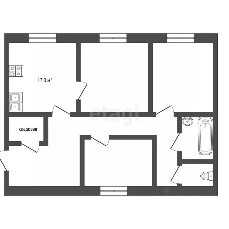 3-к кв. Ямало-Ненецкий АО, Муравленко ул. Нефтяников, 3 (77.8 м) - Фото 1