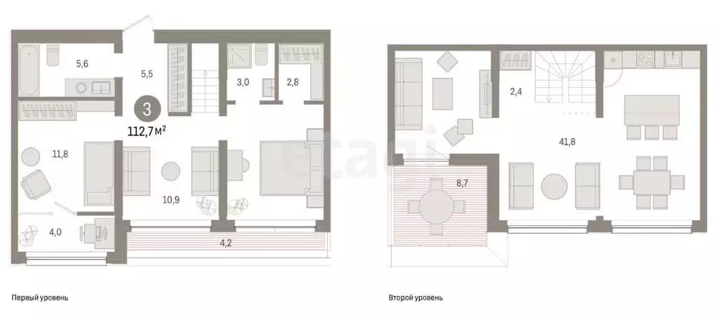 3-к кв. Тюменская область, Тюмень Мысовская ул., 26к1 (112.0 м) - Фото 0