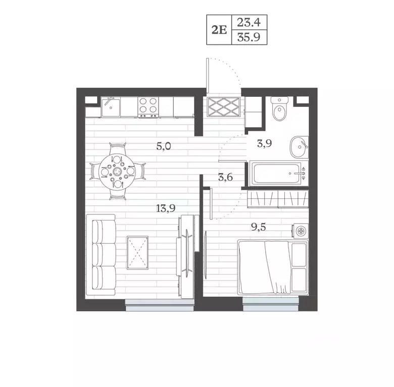 2-к кв. Дагестан, Дербент ул. Сальмана (35.89 м) - Фото 0