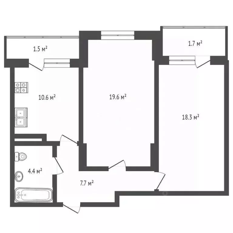 2-к кв. Удмуртия, Ижевск ул. Холмогорова, 15А (60.5 м) - Фото 1