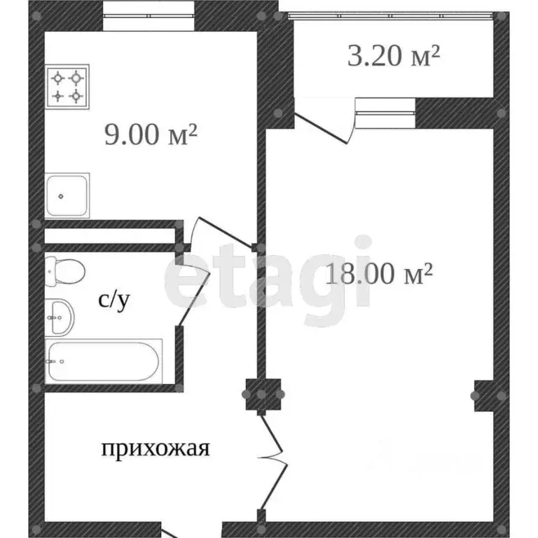 1-к кв. Воронежская область, Воронеж Южно-Моравская ул., 64 (28.4 м) - Фото 1