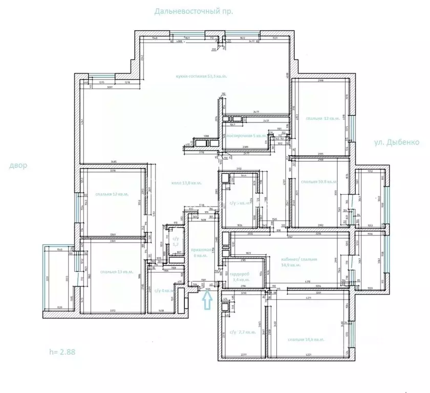 6-к кв. Санкт-Петербург ул. Дыбенко, 8к3 (186.1 м) - Фото 2