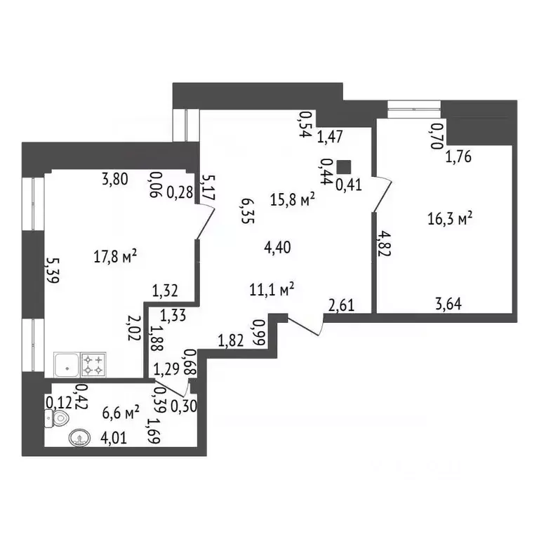 2-к кв. Башкортостан, Уфа ул. Рихарда Зорге, 70/2 (67.6 м) - Фото 2