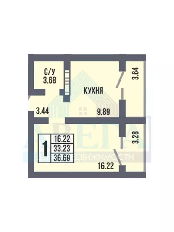 1-комнатная квартира: Оренбург, улица Берёзка, 21 (38 м) - Фото 1