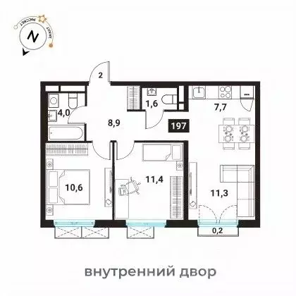 3-к кв. Москва Большая Филевская ул., 3к4 (56.6 м) - Фото 0