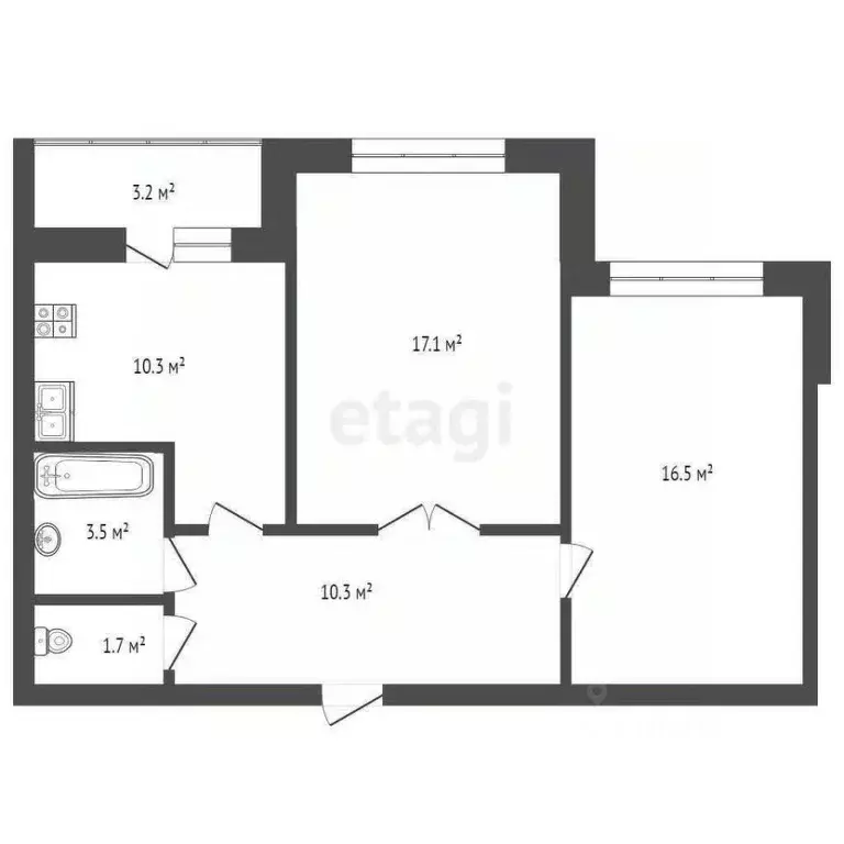 2-к кв. Липецкая область, Липецк ул. Артемова, 3 (57.0 м) - Фото 2