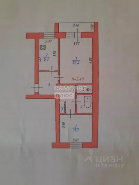 2-к кв. Ивановская область, Иваново ул. Мякишева, 25 (50.9 м) - Фото 2