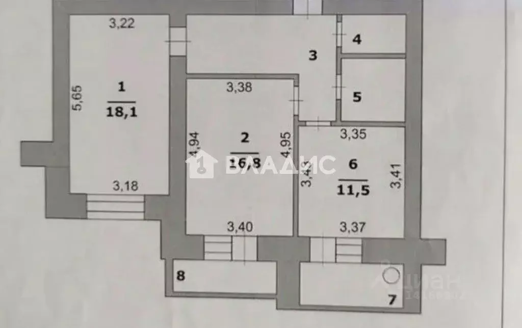 2-к кв. Белгородская область, Белгород ул. Щорса, 57 (62.8 м) - Фото 2