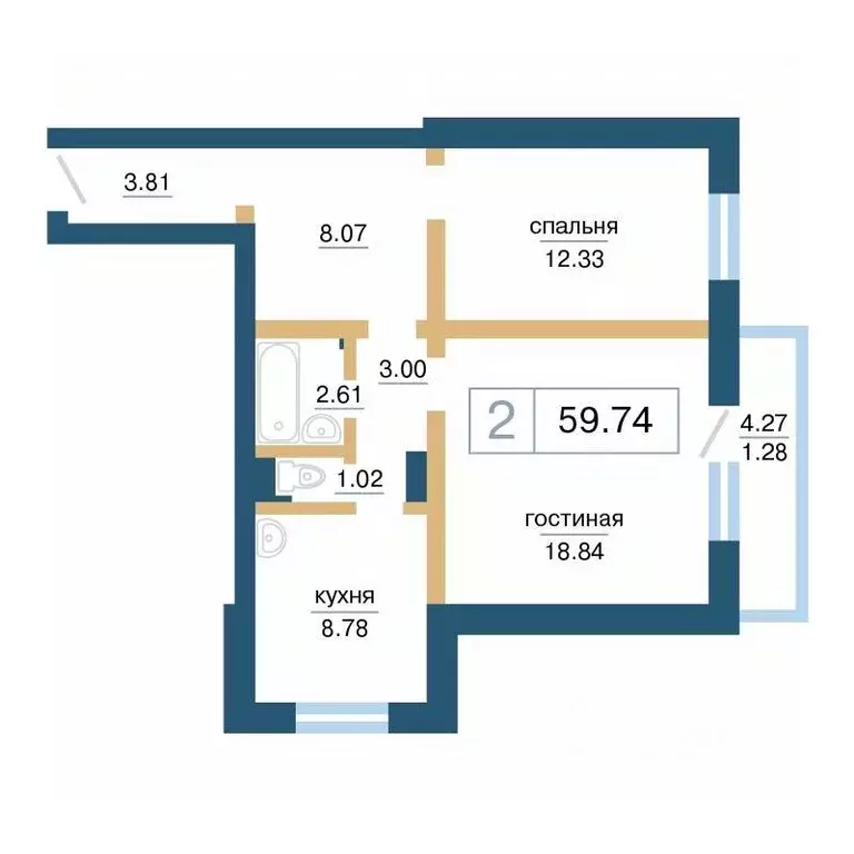 2-к кв. Красноярский край, Красноярск Нанжуль-Солнечный мкр, ... - Фото 2