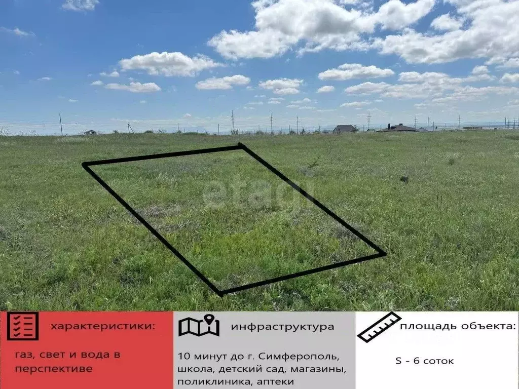 Участок в Крым, Симферопольский район, с. Мирное  (6.0 сот.) - Фото 1