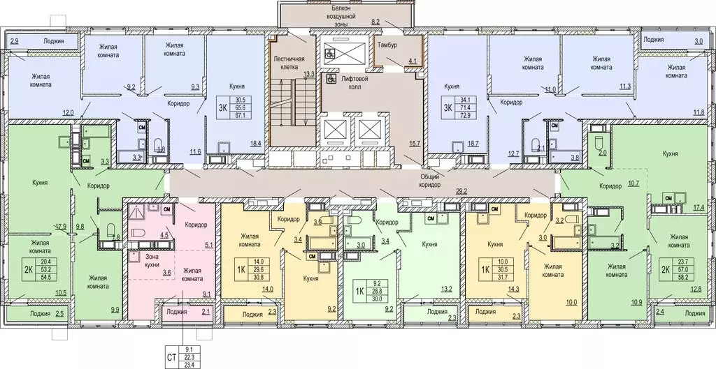 Квартира-студия: Нижний Новгород, ЖК Кузнечиха Город (23.4 м) - Фото 2