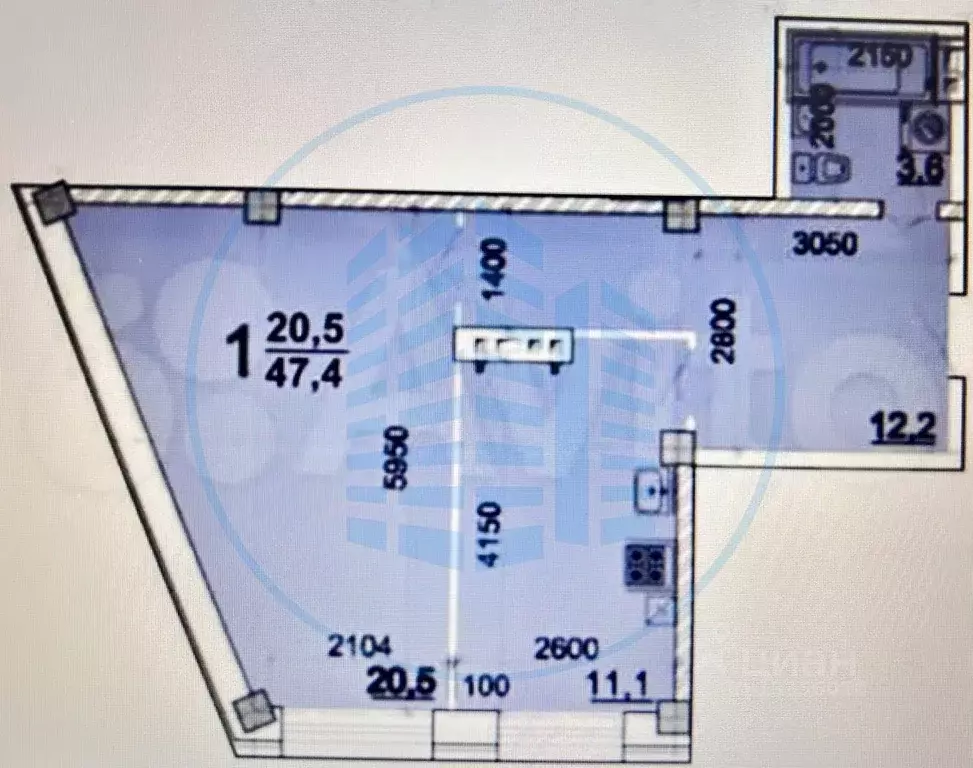 1-к кв. Ставропольский край, Ессентуки туп. Крутой, 9к2 (48.0 м) - Фото 2