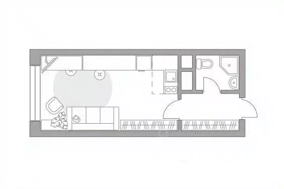 Студия Московская область, Балашиха ул. Яганова, 3 (26.53 м) - Фото 1