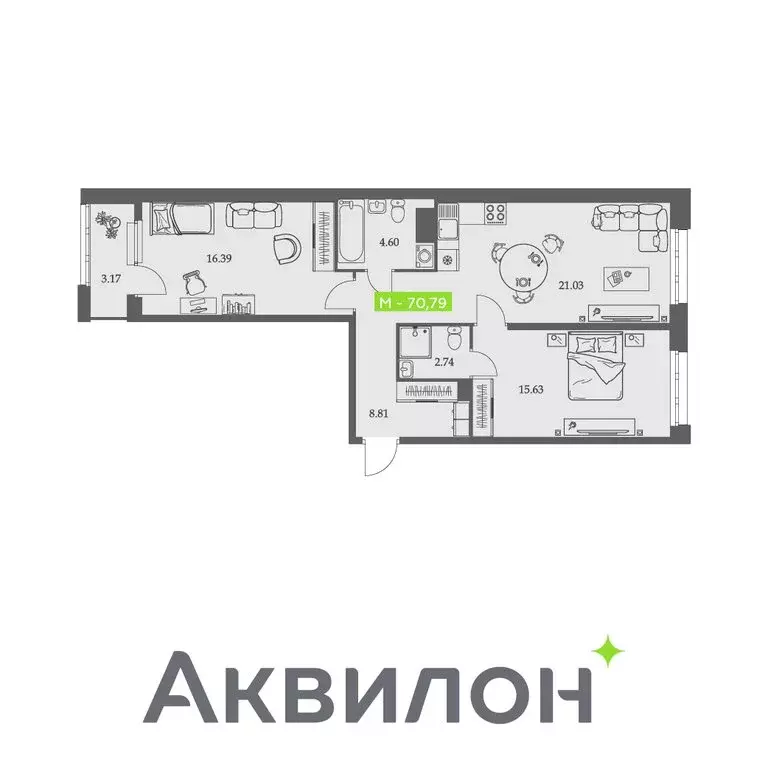 2-комнатная квартира: Архангельск, Троицкий проспект, 110 (70.79 м) - Фото 0