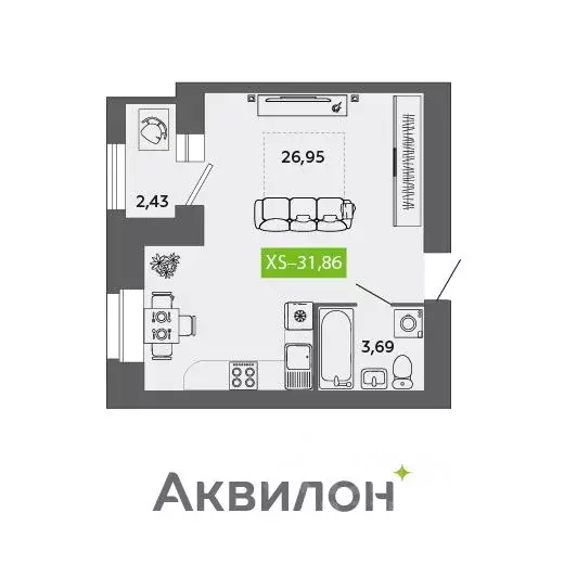 Студия Архангельская область, Северодвинск ул. Ломоносова, 79 (31.86 ... - Фото 0