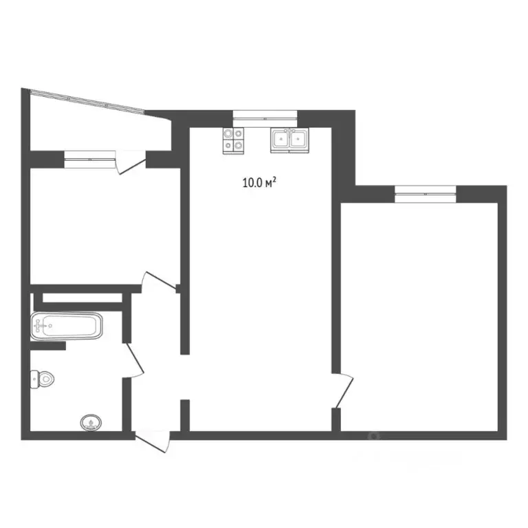 2-к кв. Тюменская область, Тюмень ул. Александра Митинского, 3к1 (60.0 ... - Фото 2